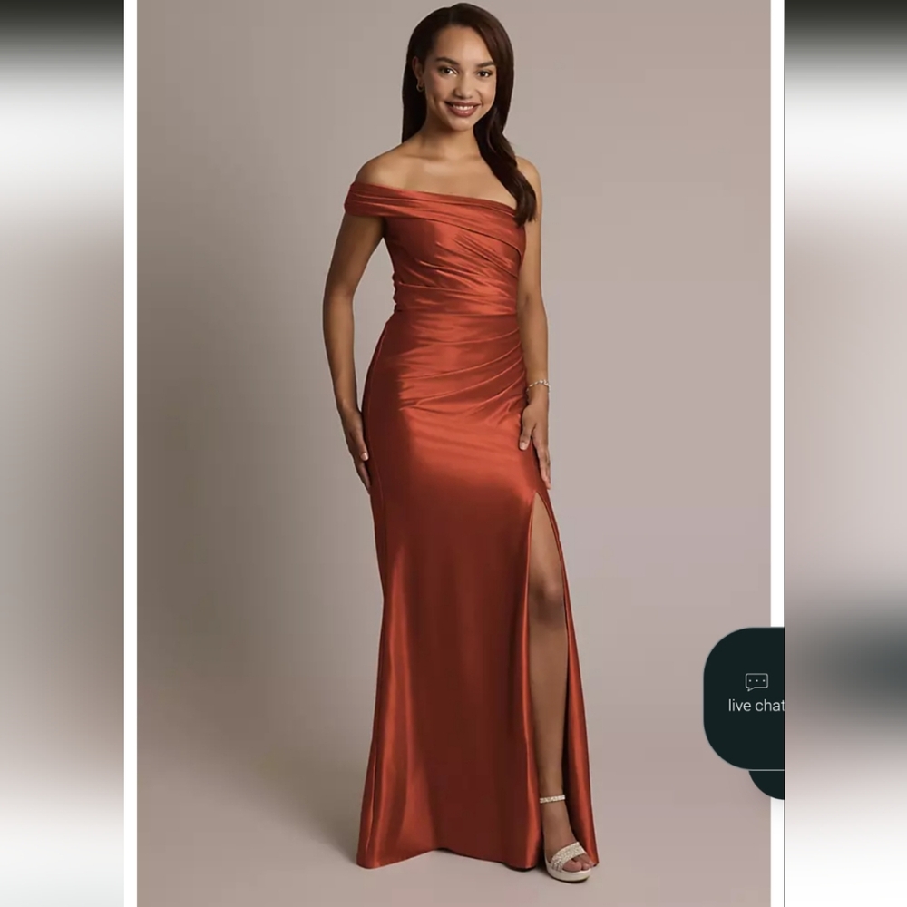 Chic One-Shoulder Cinnamon Dress